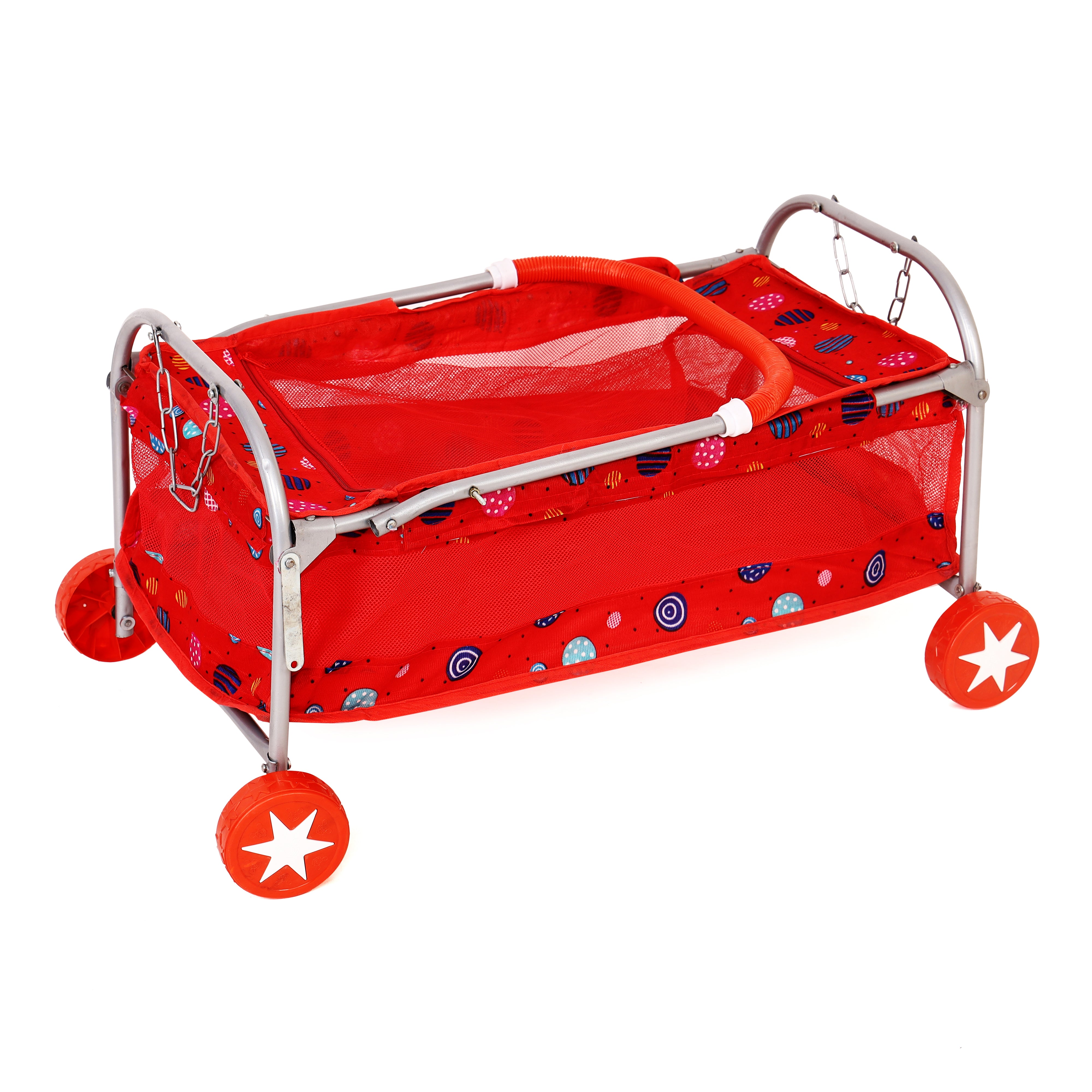 Premium Baby Cradle with Swing, Mosquito Net and Wheels