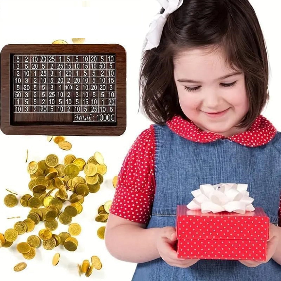 Wooden Money Bank - 1,00,000 Indian Rupees Savings Challenge